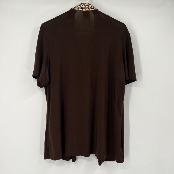 Miss Dorby Blouse Brown Animal Print Plus Size 16 Boho Business Casual - Picture 5 of 10